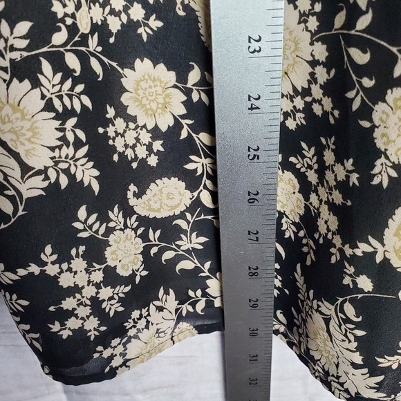 Vintage 90s Koos Of Course Black Floral Midi A-Line Fully Lined Skirt Size 1X - Picture 6 of 8
